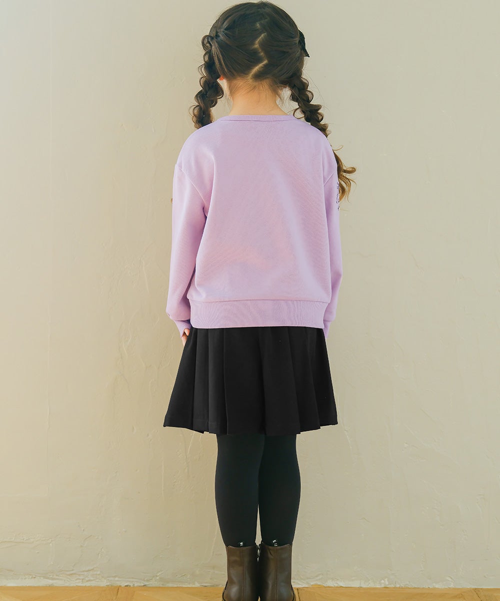 ストレッチツイル プリーツ風 キュロットパンツ Black model image 3