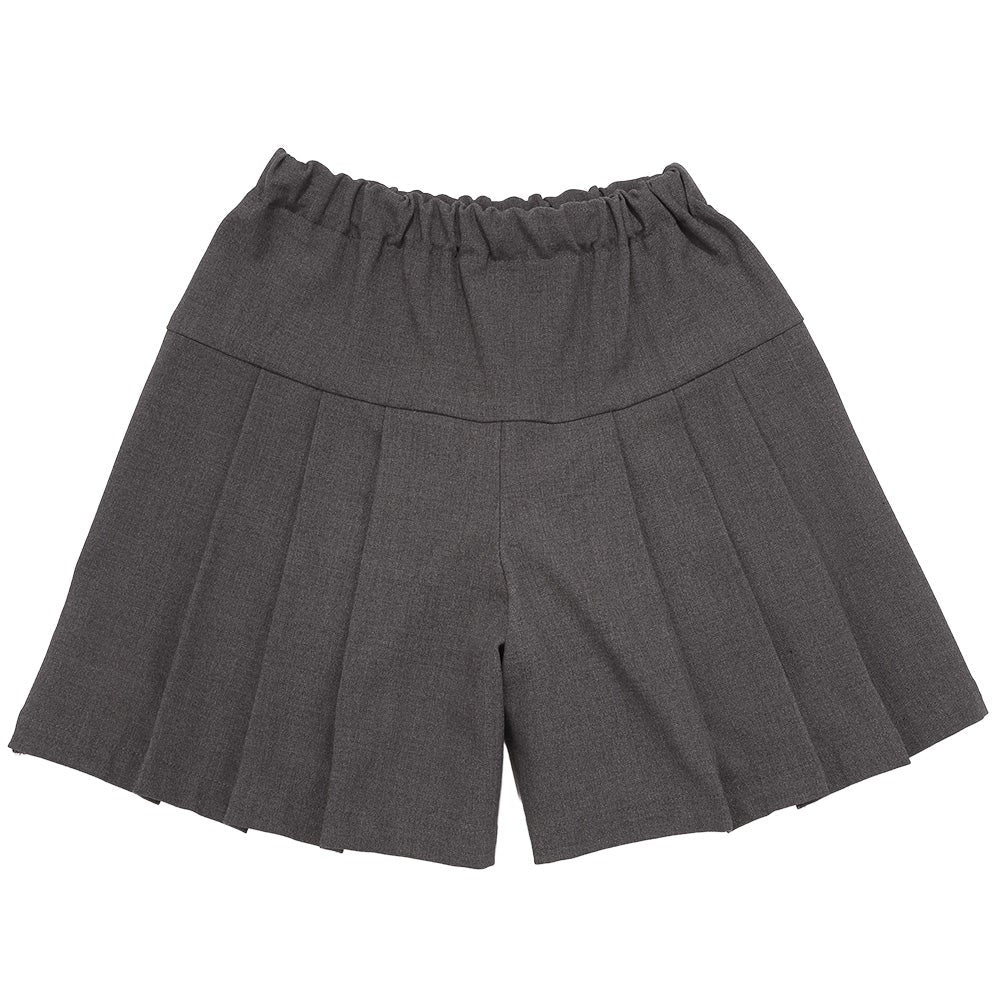 ストレッチツイル プリーツ風 キュロットパンツ Misty Gray front