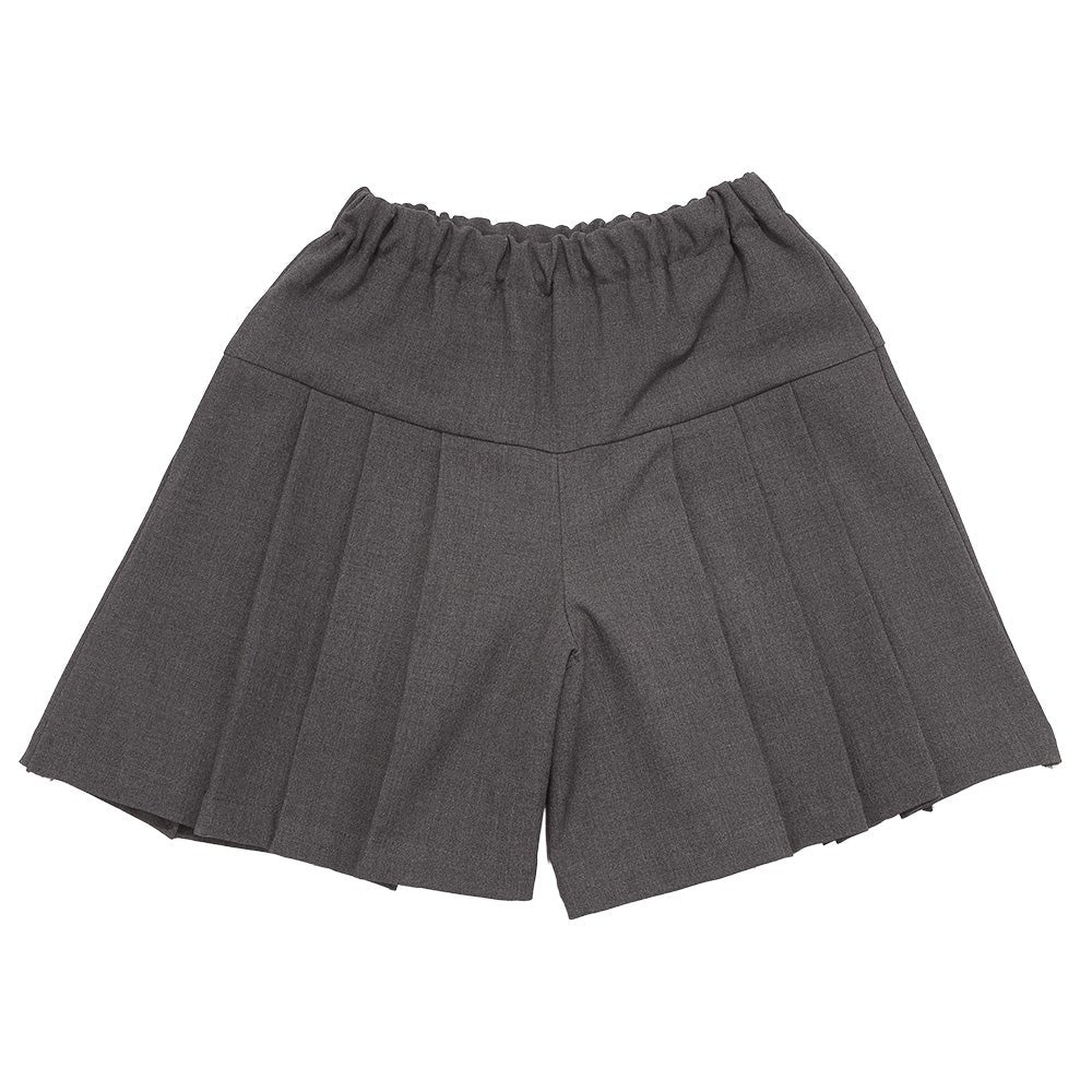 ストレッチツイル プリーツ風 キュロットパンツ Misty Gray back