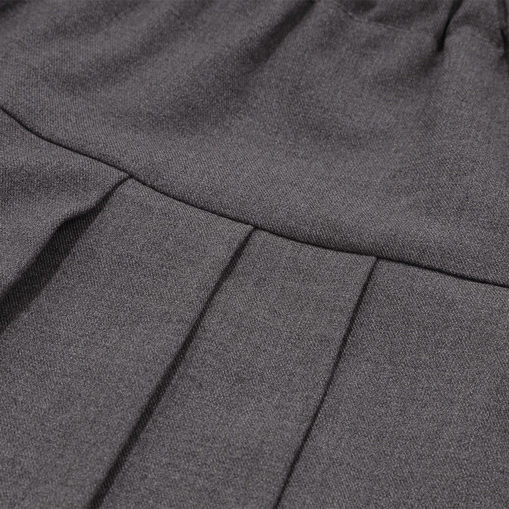 ストレッチツイル プリーツ風 キュロットパンツ Misty Gray Design point 1