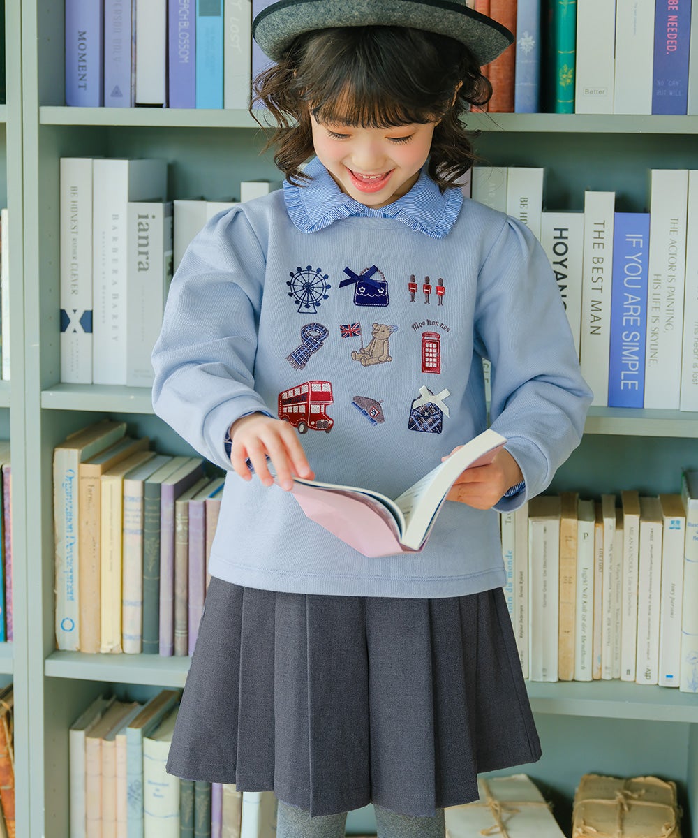 ストレッチツイル プリーツ風 キュロットパンツ Misty Gray model image 1