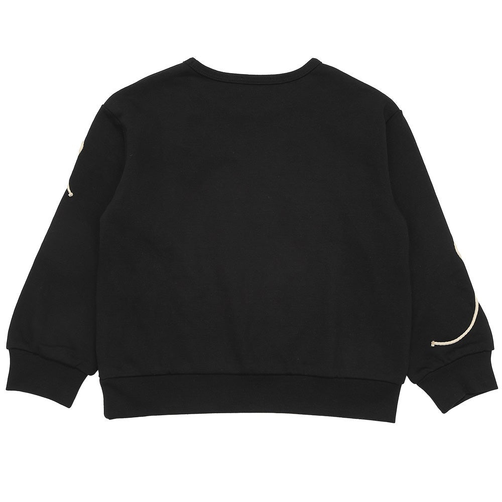 リボンモチーフつき 裏毛トレーナー Black back