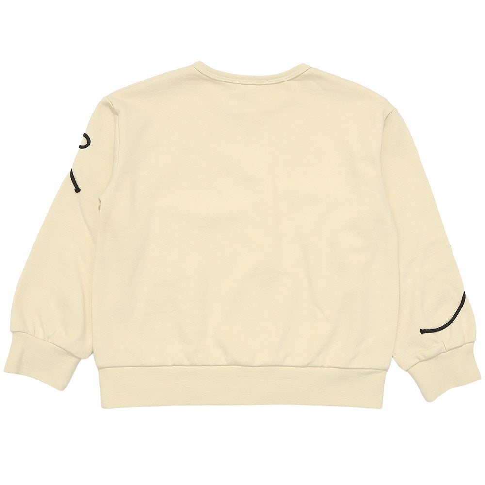 リボンモチーフつき 裏毛トレーナー Ivory back