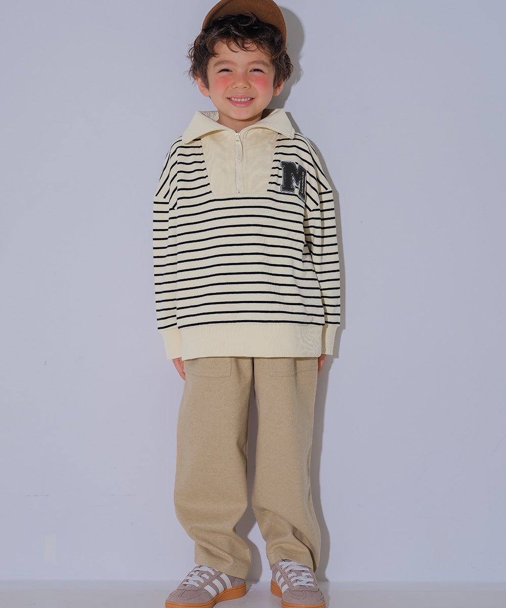 ユニセックス 男女兼用 微起毛 ベイカーパンツ Beige model image 1
