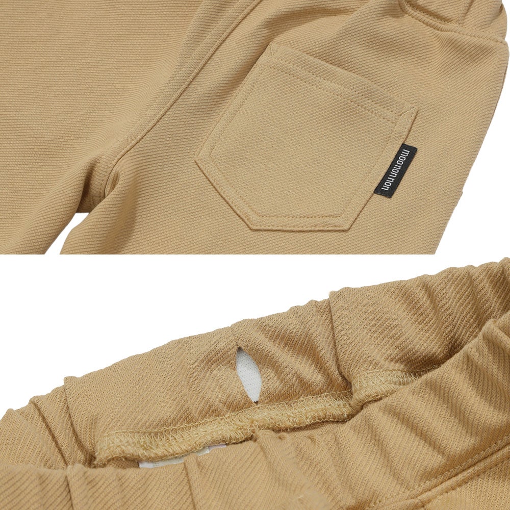 飛行機 乗り物 恐竜 刺繍 ポケットつき ストレッチ ベイカーパンツ Beige Design point 2