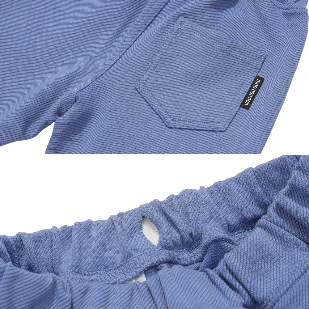 飛行機 乗り物 恐竜 刺繍 ポケットつき ストレッチ ベイカーパンツ Blue Design point 2