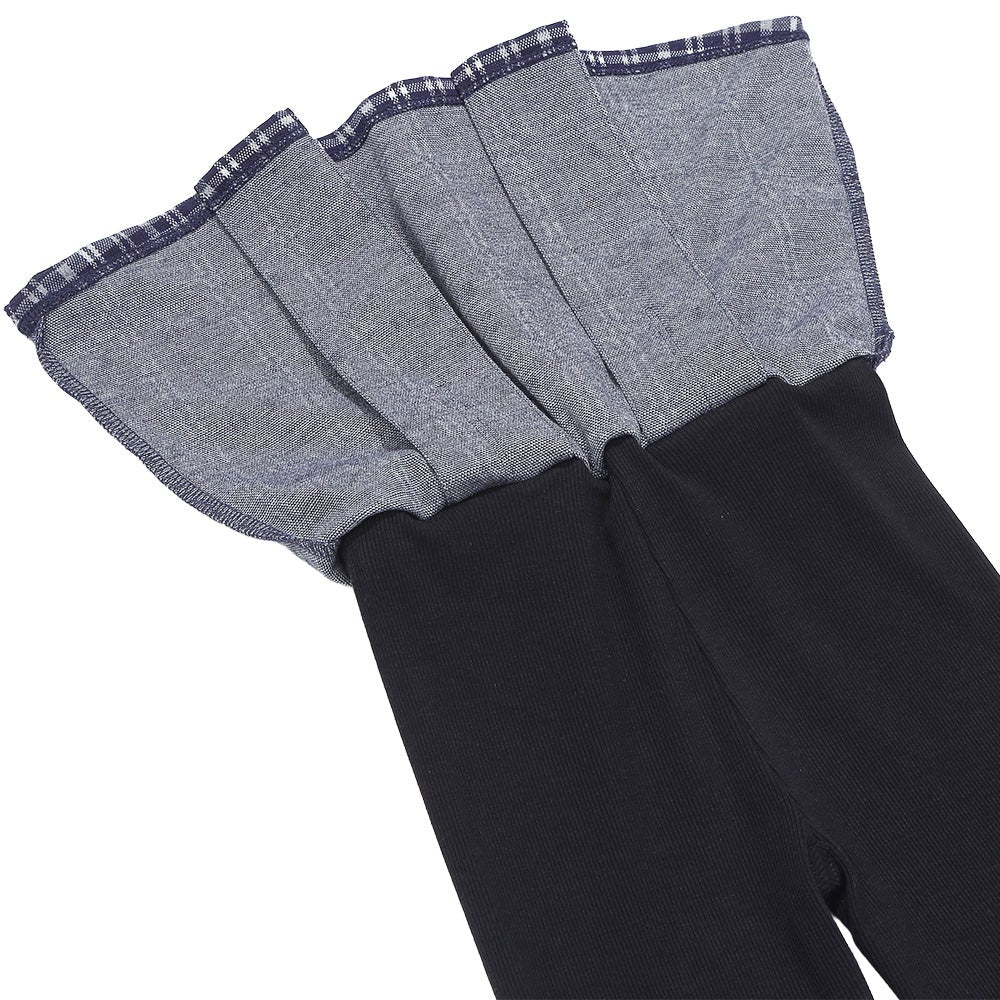 チェック柄 10分丈 スカッツ Navy Design point 1