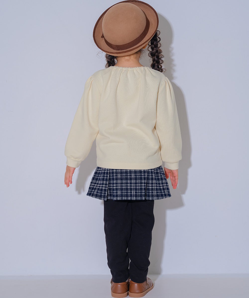 チェック柄 10分丈 スカッツ Navy model image 4