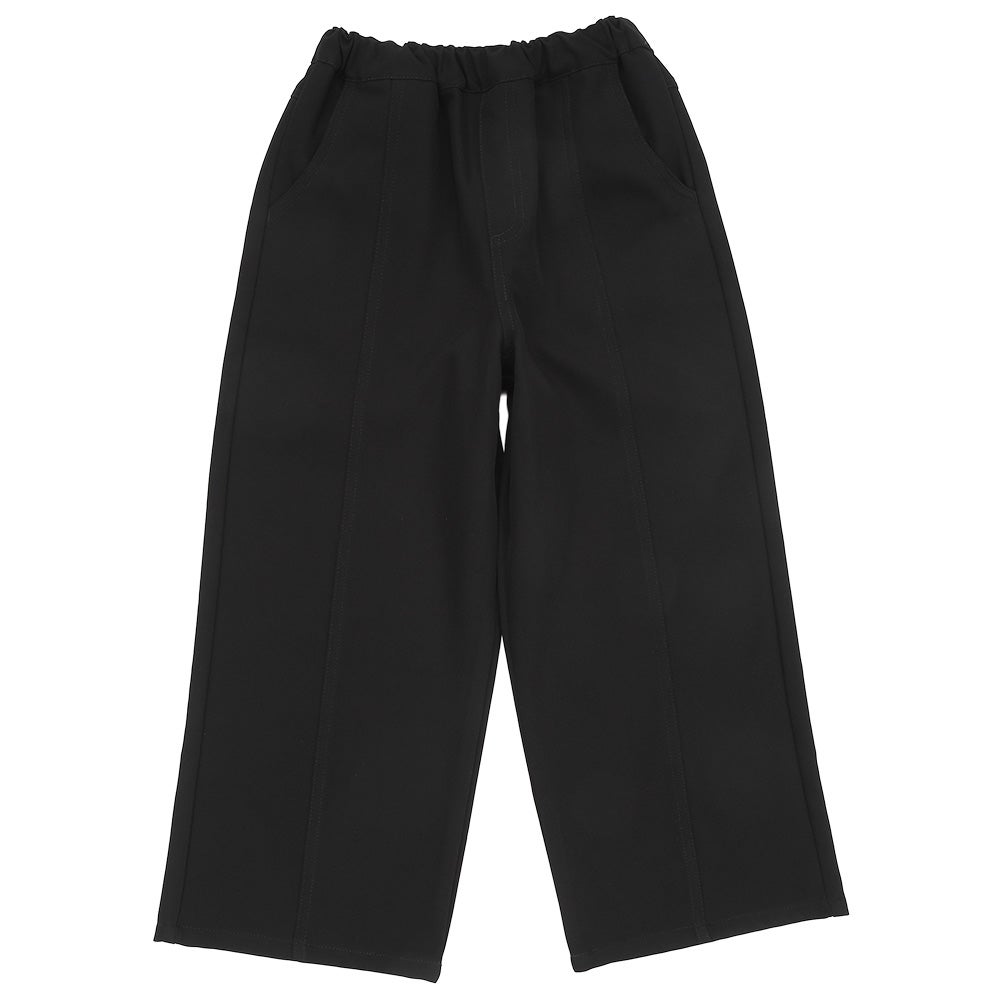 男女兼用 ウエストゴム ストレッチパンツ Black front