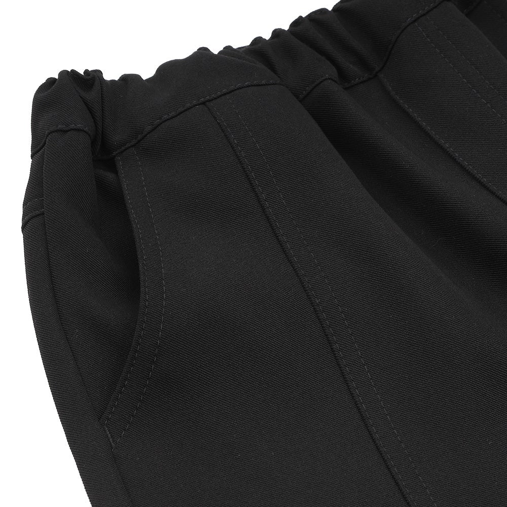 男女兼用 ウエストゴム ストレッチパンツ Black Design point 1