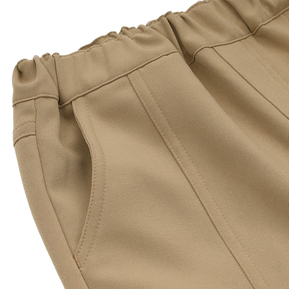 男女兼用 ウエストゴム ストレッチパンツ Beige Design point 1