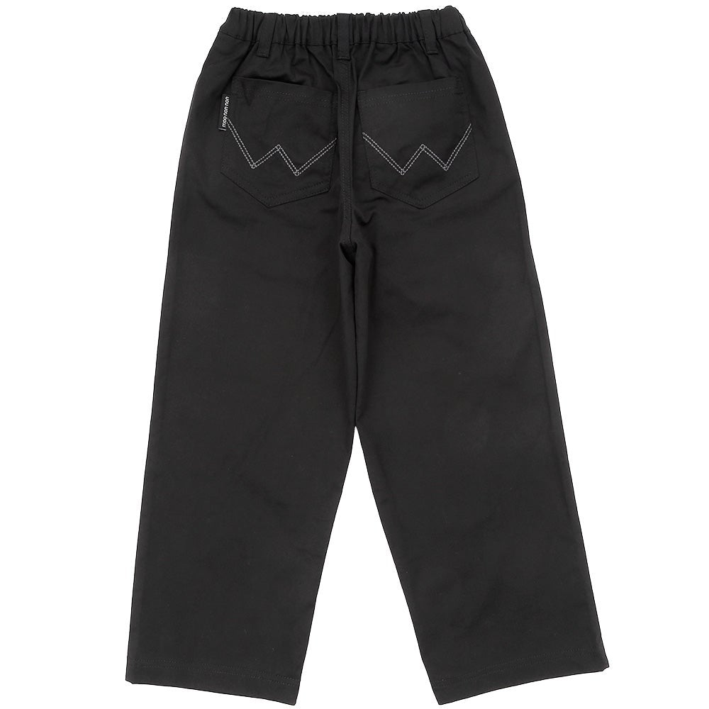 男女兼用 ストレッチツイル ストレートパンツ Black back