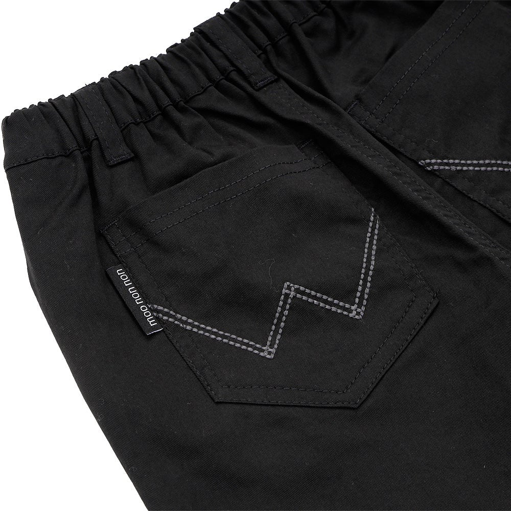 男女兼用 ストレッチツイル ストレートパンツ Black Design point 1