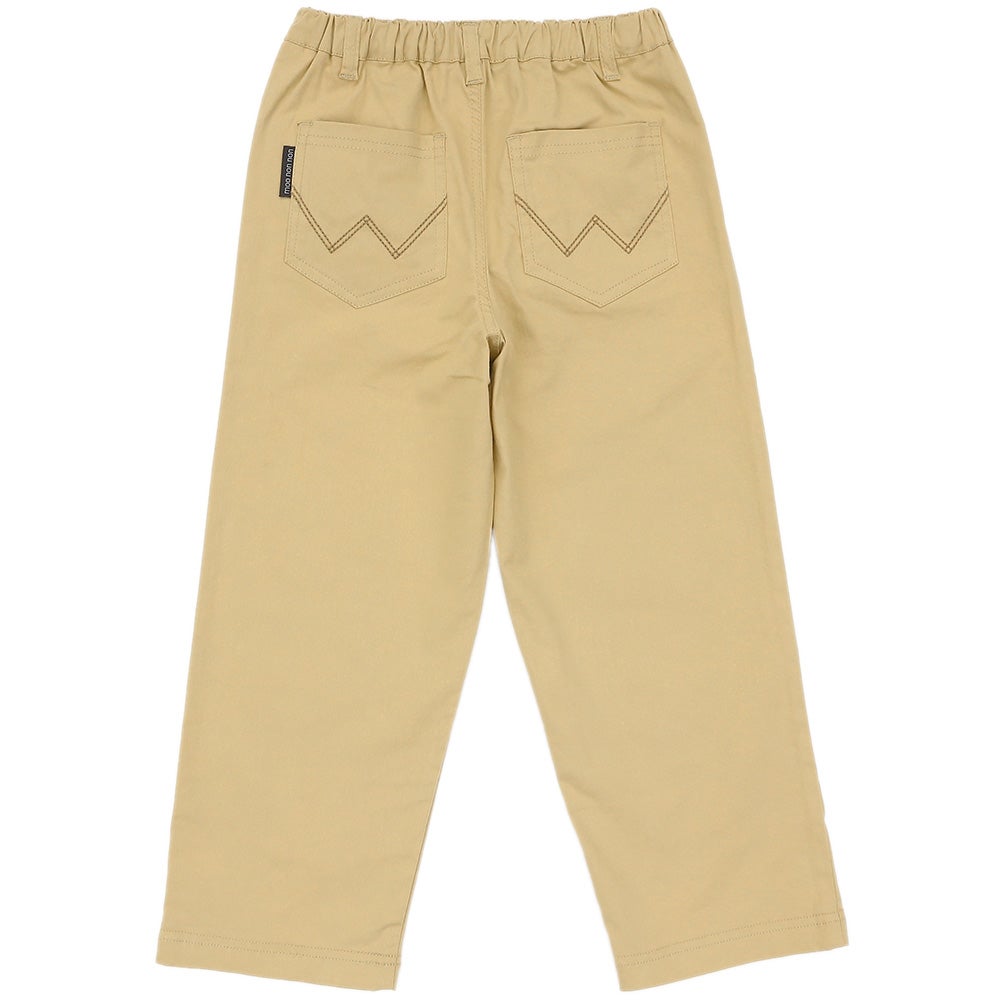 男女兼用 ストレッチツイル ストレートパンツ Beige back