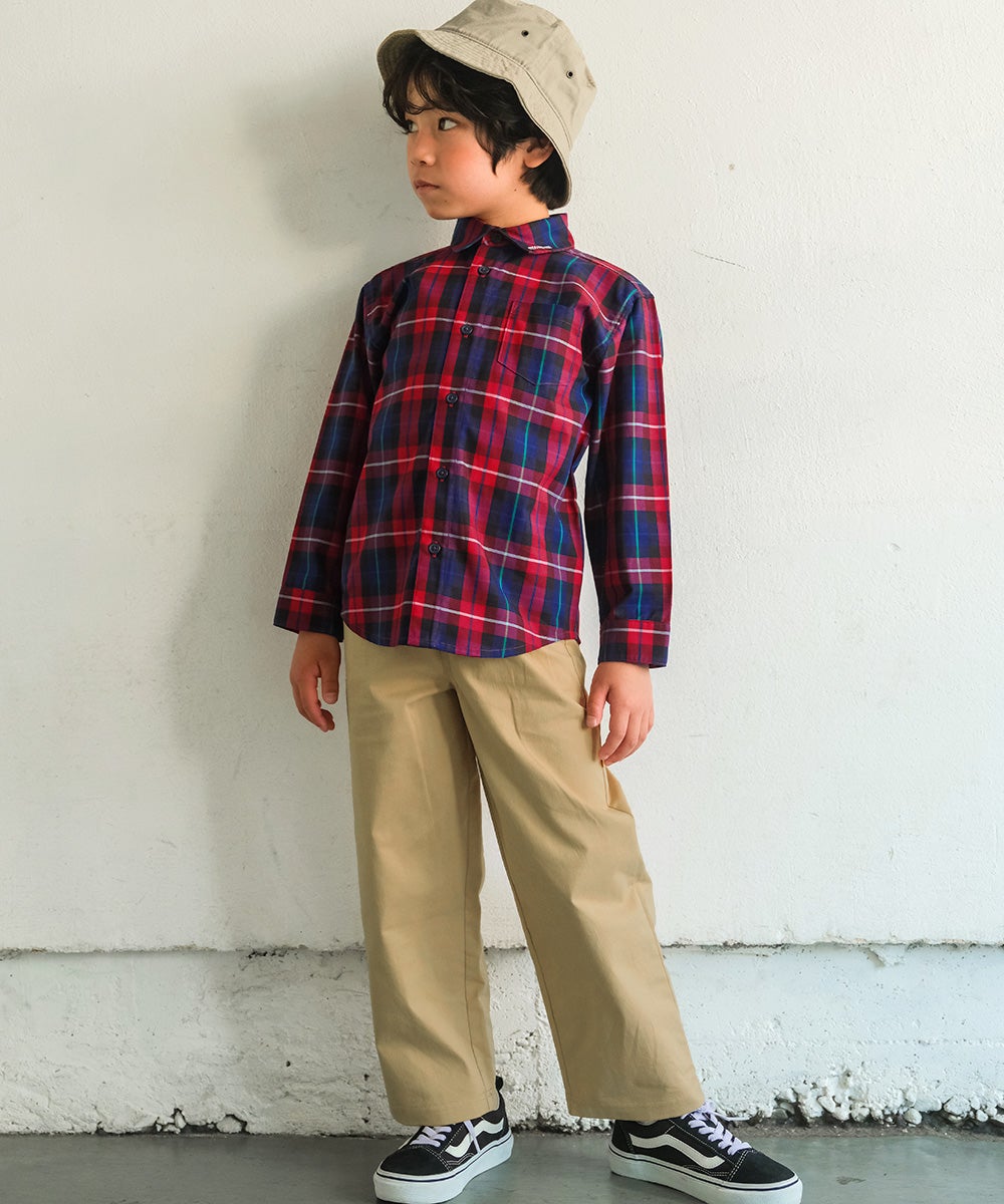 男女兼用 ストレッチツイル ストレートパンツ Beige model image up