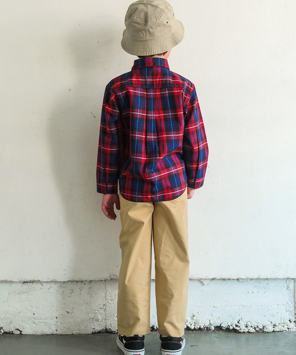 男女兼用 ストレッチツイル ストレートパンツ Beige model image whole body