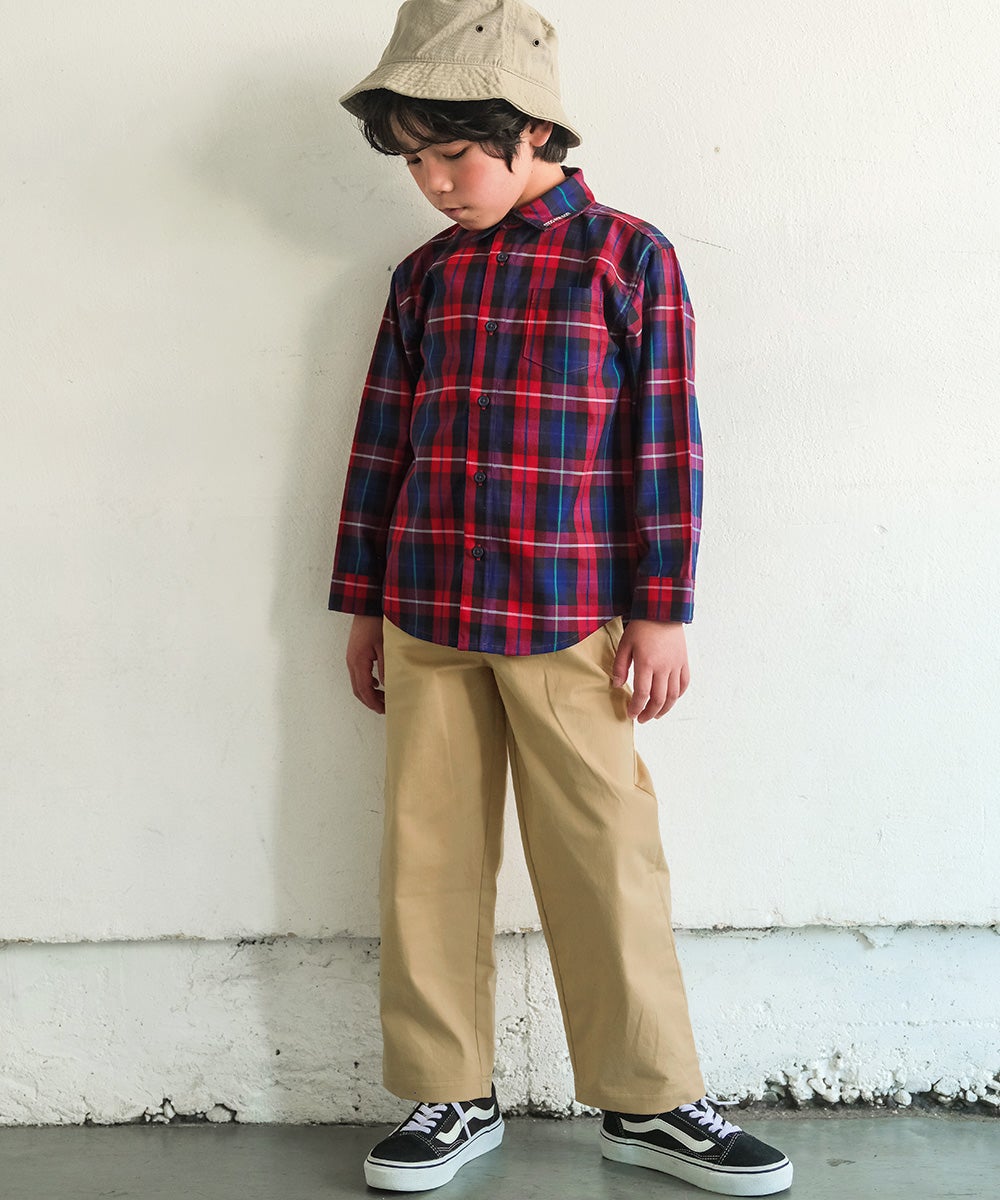 男女兼用 ストレッチツイル ストレートパンツ Beige model image 2