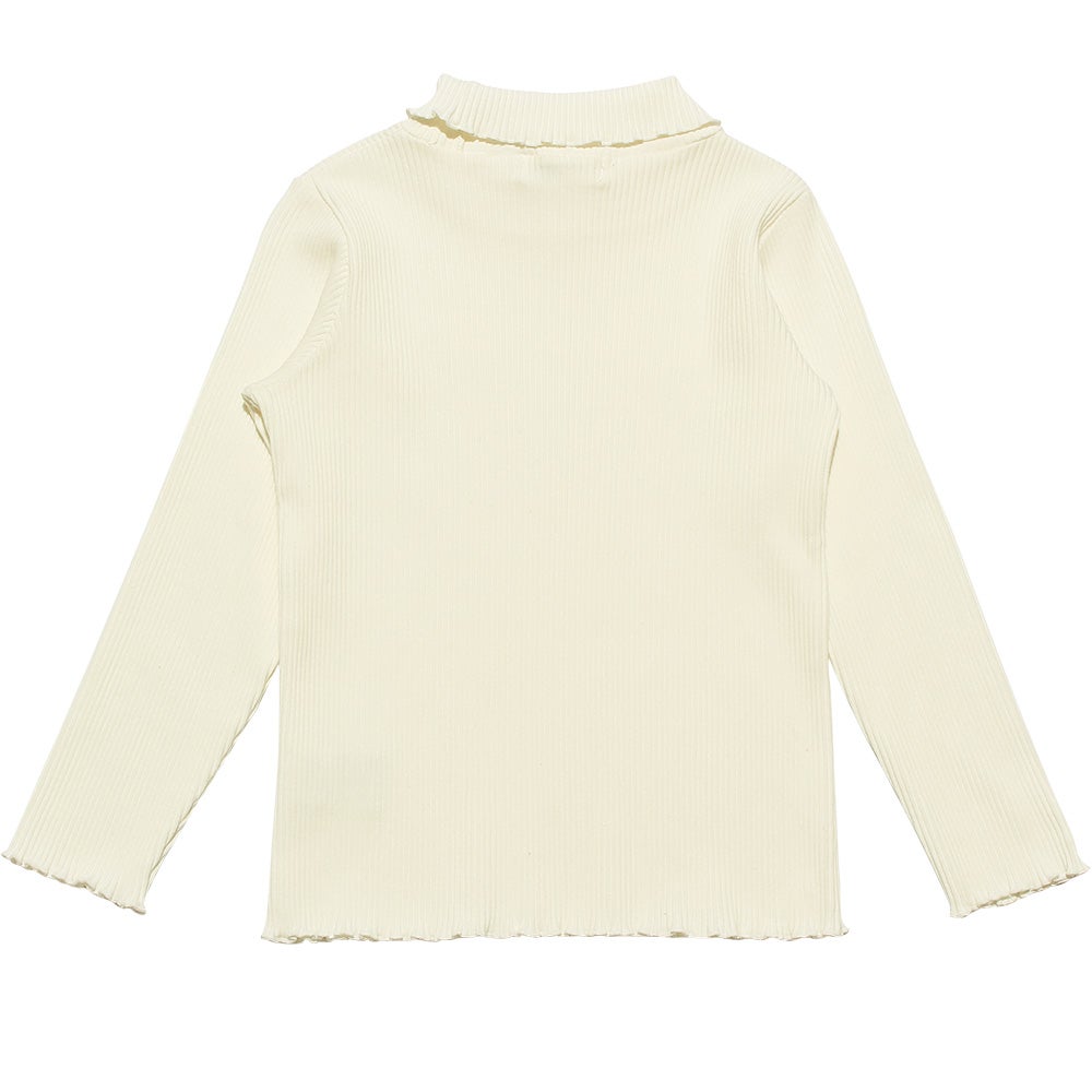 リブ ハイネックカットソー Off White back