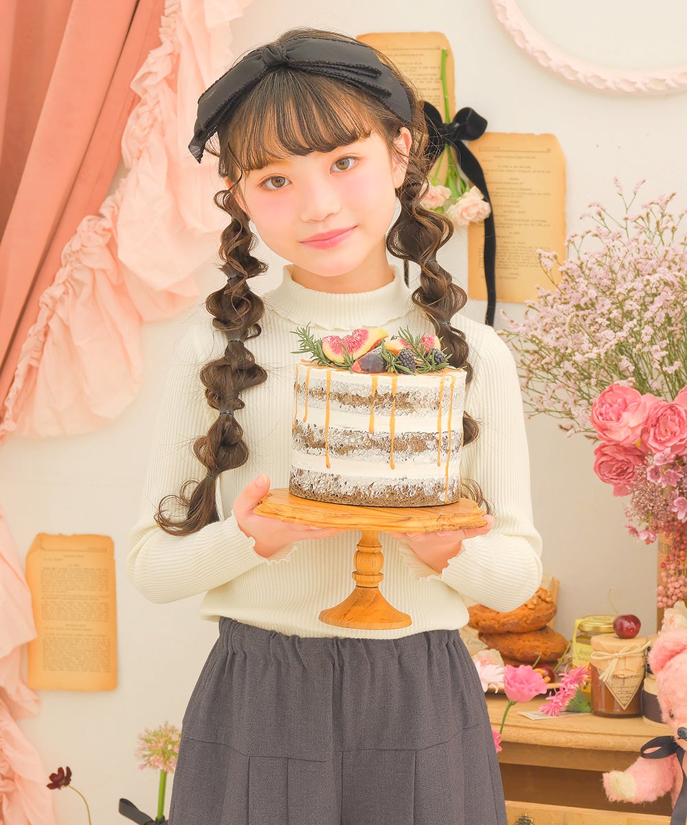 リブ ハイネックカットソー Off White model image 1