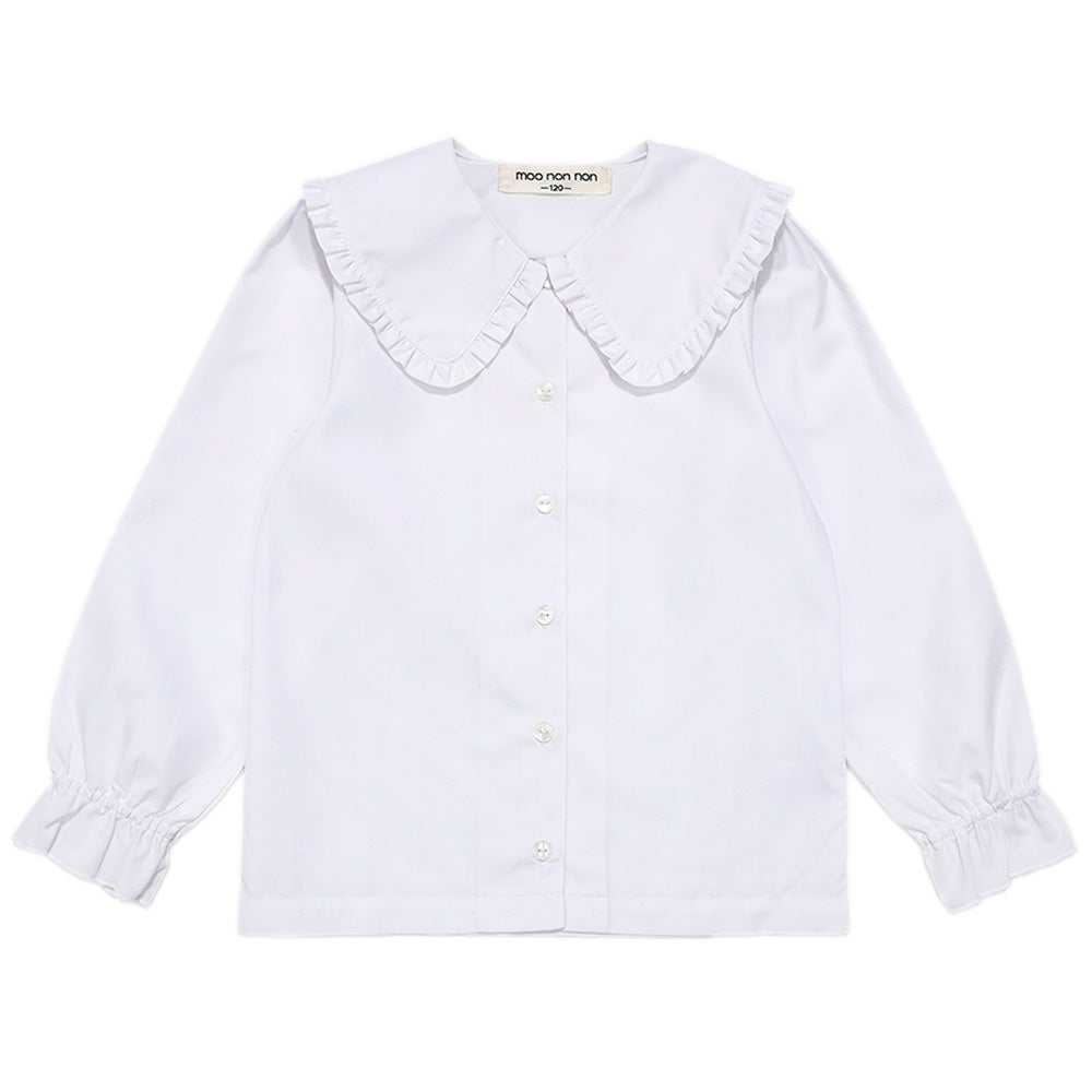 フリル 襟つき ブラウス Off White front