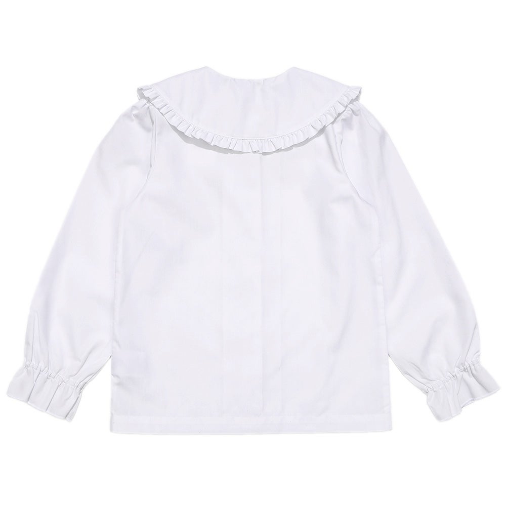 フリル 襟つき ブラウス Off White back