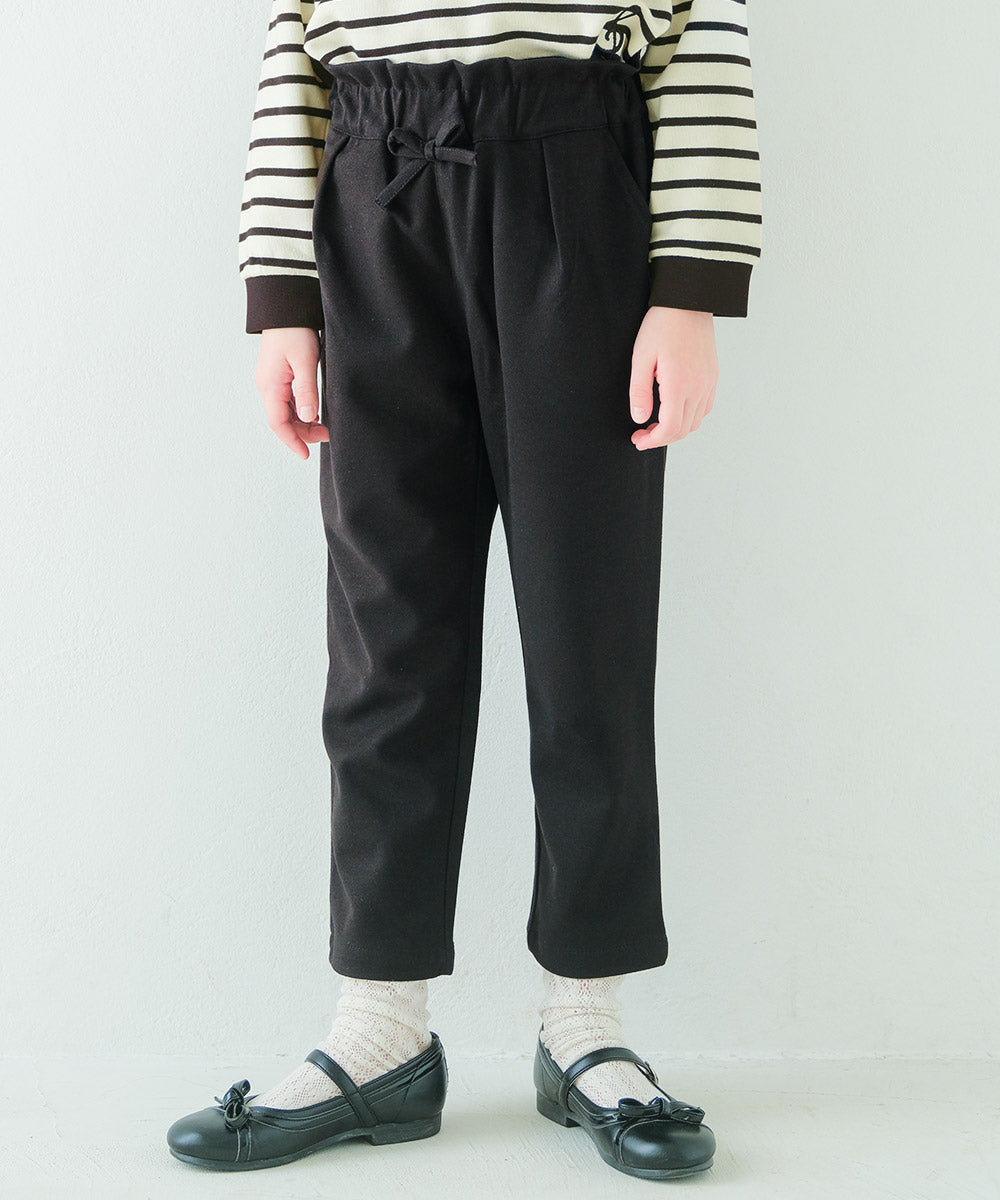 音符刺繍 ストレッチ ロングパンツ