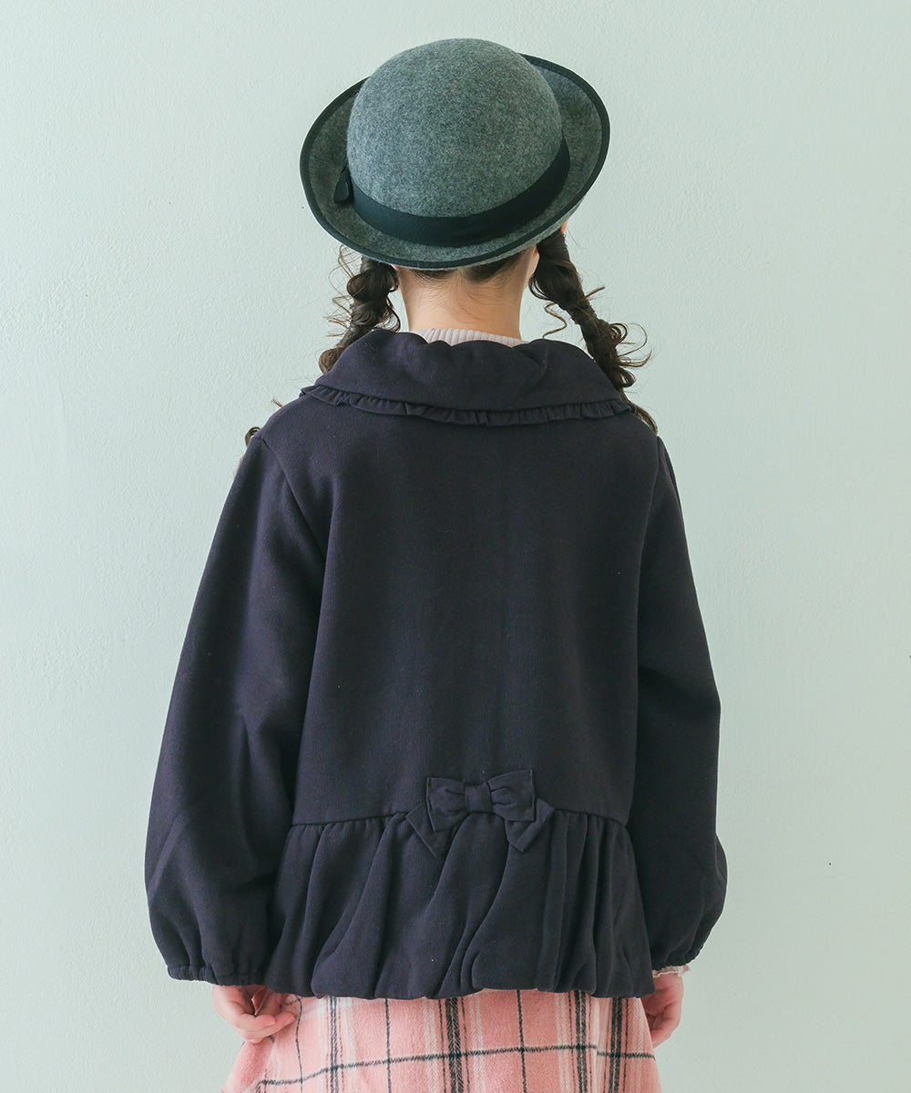 裏毛起毛 リボン コート