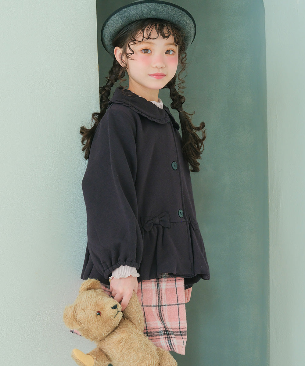 裏毛起毛 リボン コート