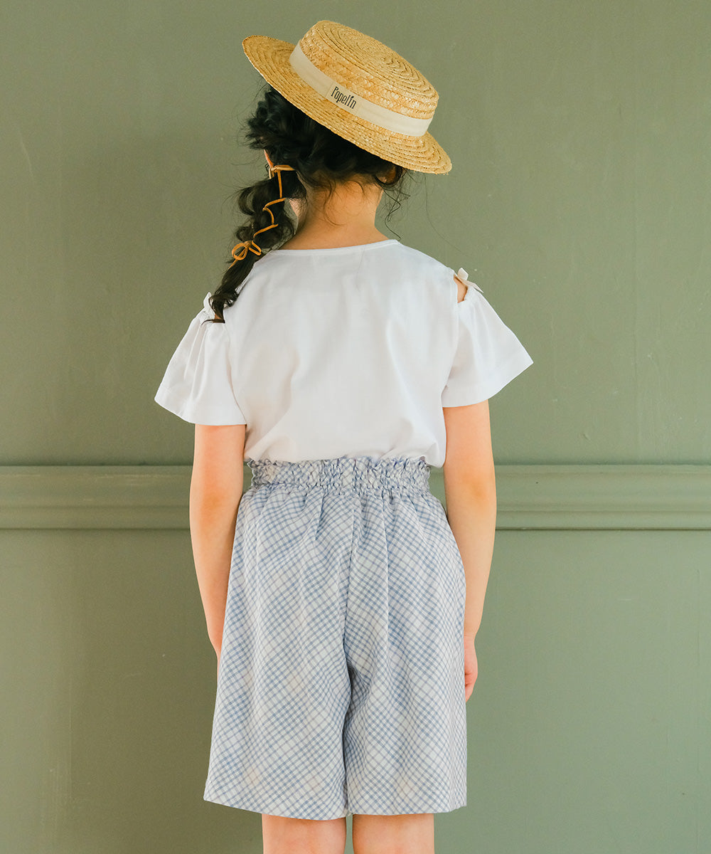 綿100％ チェック柄 キュロット