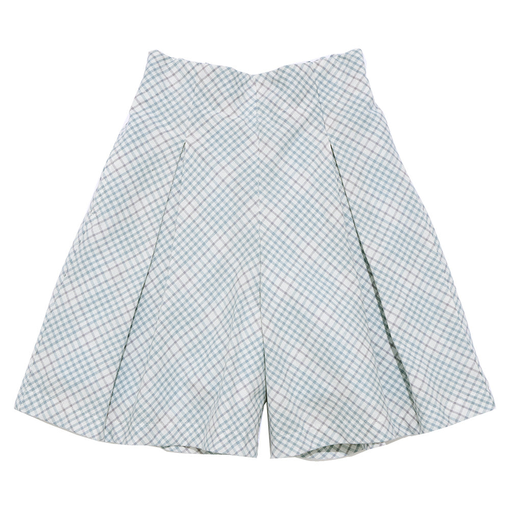 綿100％ チェック柄 キュロット