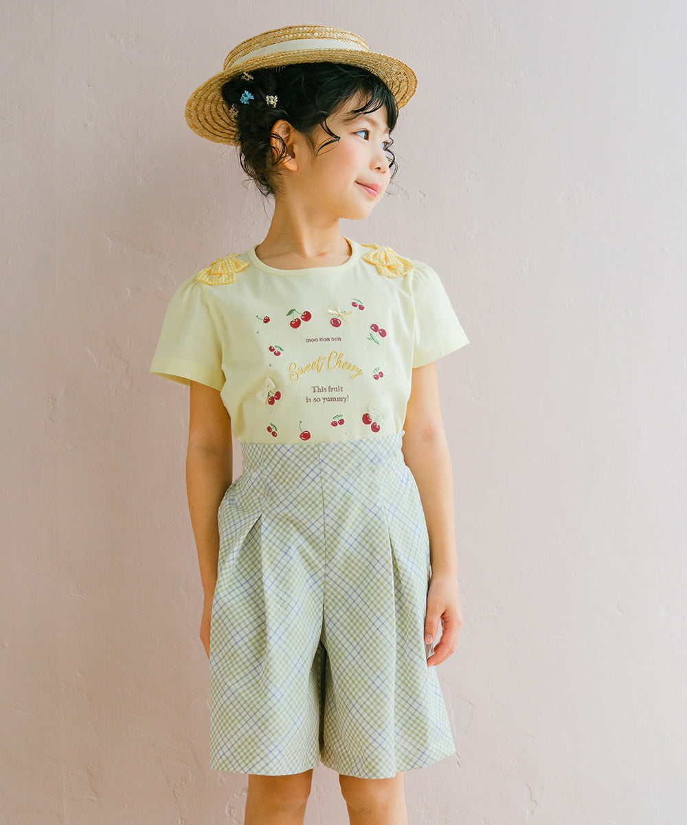 綿100％ チェック柄 キュロット