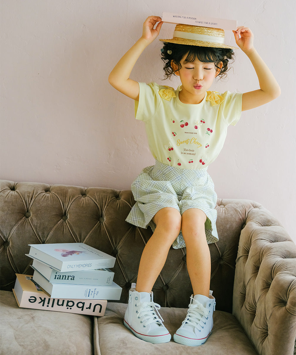 綿100％ チェック柄 キュロット