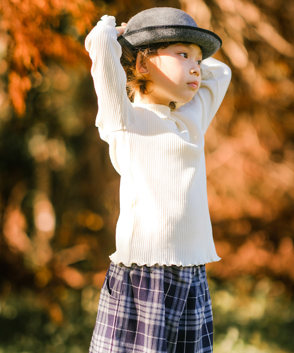 日本製綿100％リブ編みタートルネックTシャツ