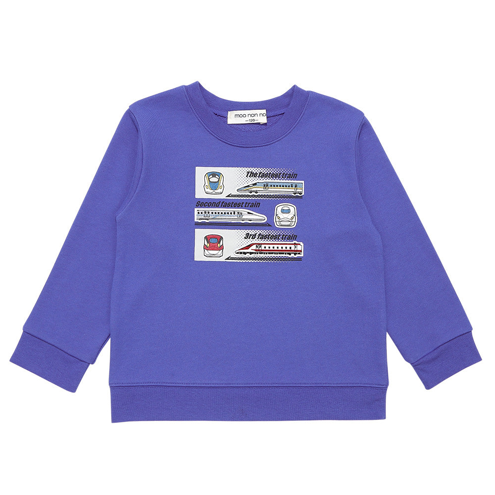 電車ワッペン＆プリント 乗り物シリーズ裏毛トレーナー