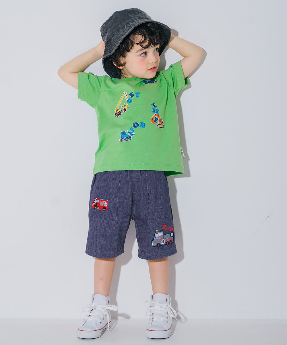 働く車 刺繍ワッペン Tシャツ