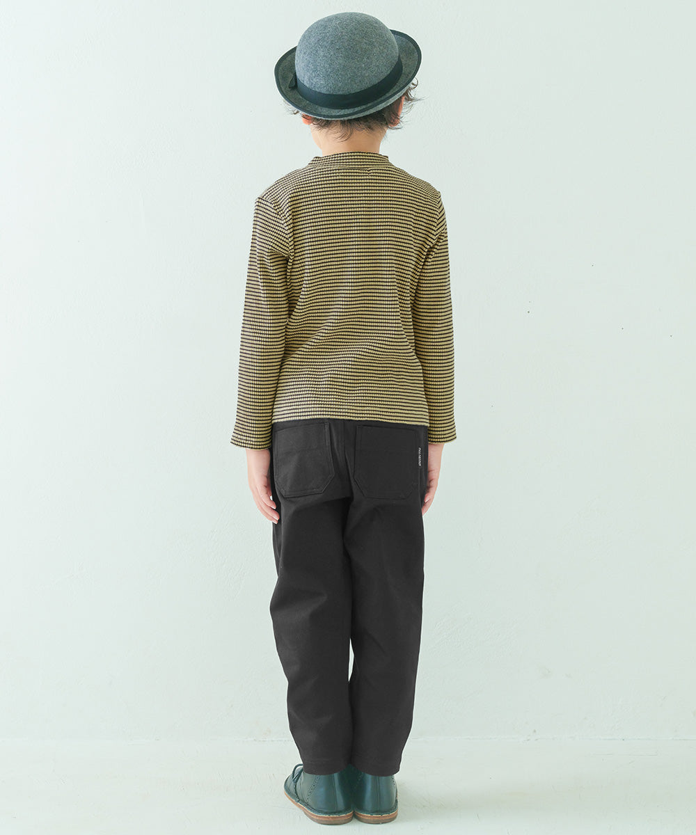 ストレッチツイル マチつきテーパードパンツ