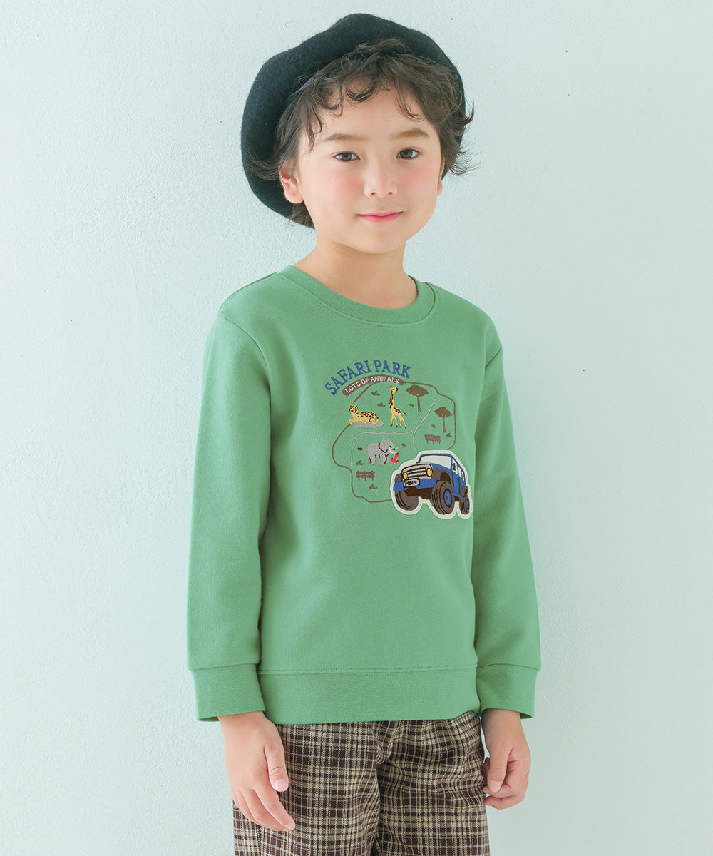 サファリパーク刺繍 裏毛トレーナー
