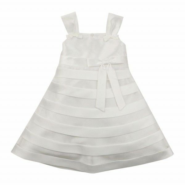 Tulle tucked dress Off White front