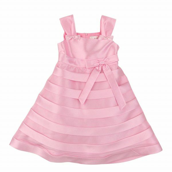 Tulle tucked dress Pink front