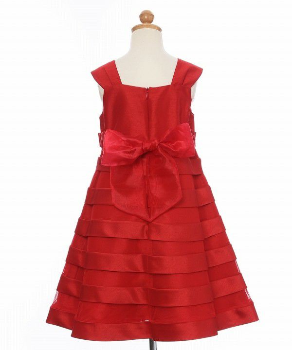 Tulle tucked dress Red torso