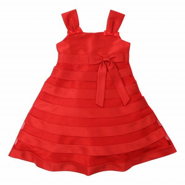 Tulle tucked dress Red front