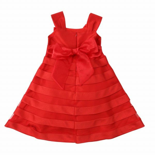 Tulle tucked dress Red back