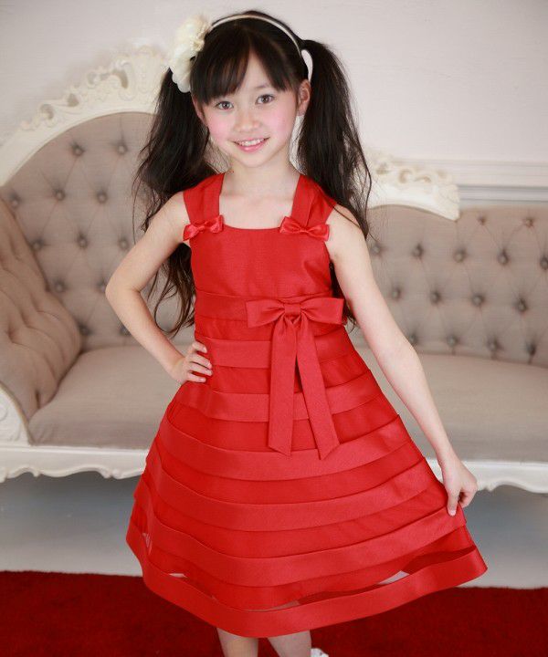 Tulle tucked dress Red model image up