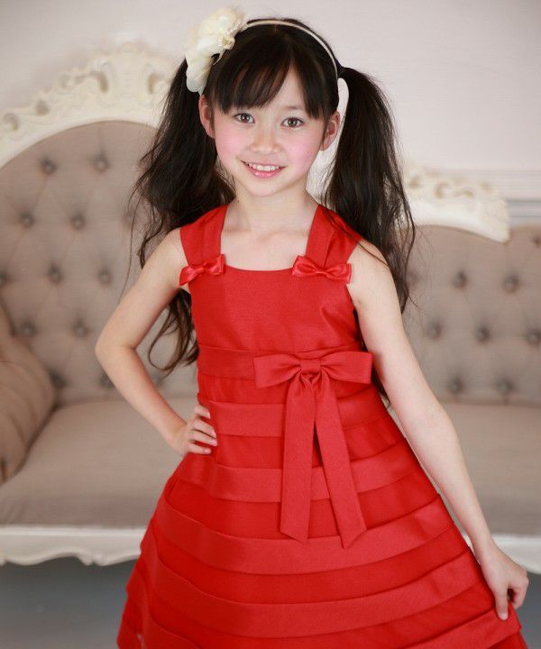 Tulle tucked dress Red model image 1