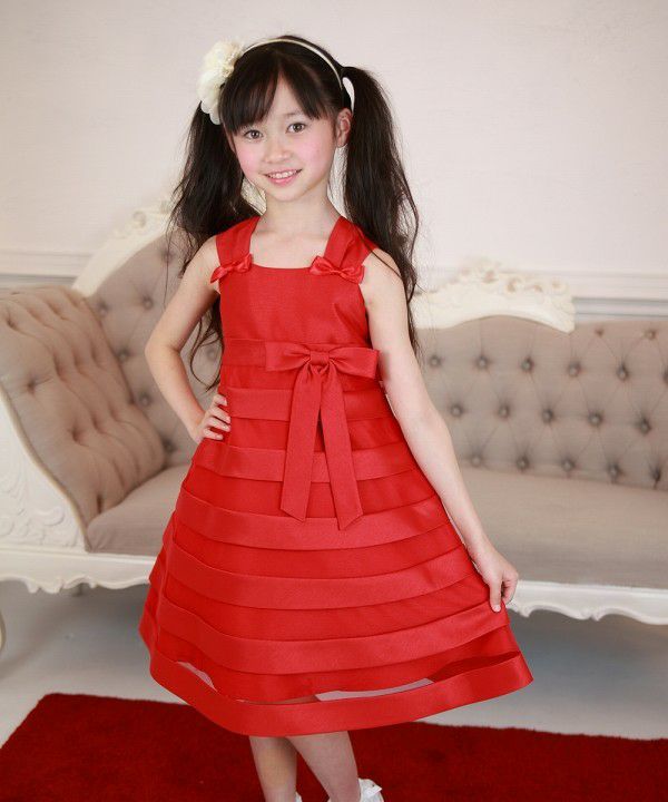 Tulle tucked dress Red model image 2