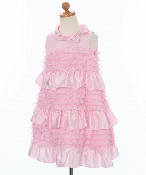 Baby Clothing Girl Ribbon Tulle Frill A Lind Dress Pink (02) Torso
