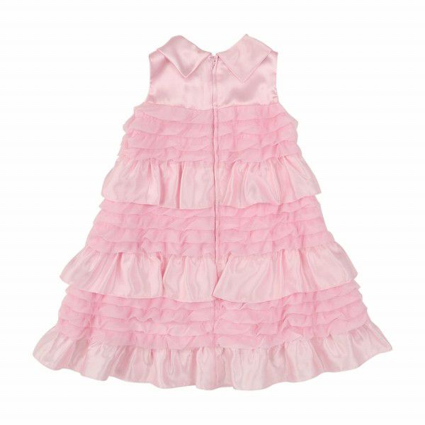 Baby Clothing Girl Ribbon Tulle Frill A Lind Dress Pink (02) back