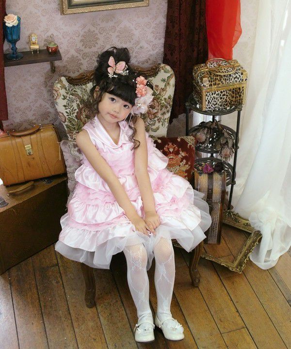 Baby Clothing Girl Ribbon Tulle Frill A Lind Dress Pink (02) Model Image 1