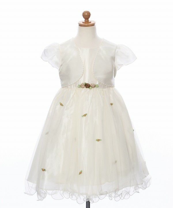 A layered style tulle dress with flowers Off White torso