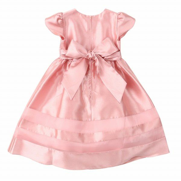 Tulle line dress with rhinestone ribbon Pink back